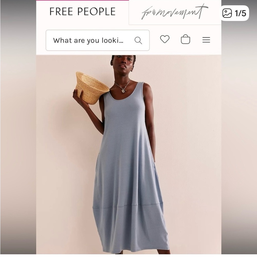 Free People Light Blue Midi Dress